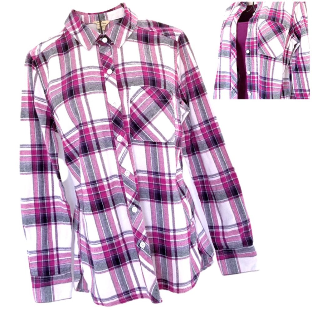 Woolrich Pink/Purple Plaid Button Down Flannel